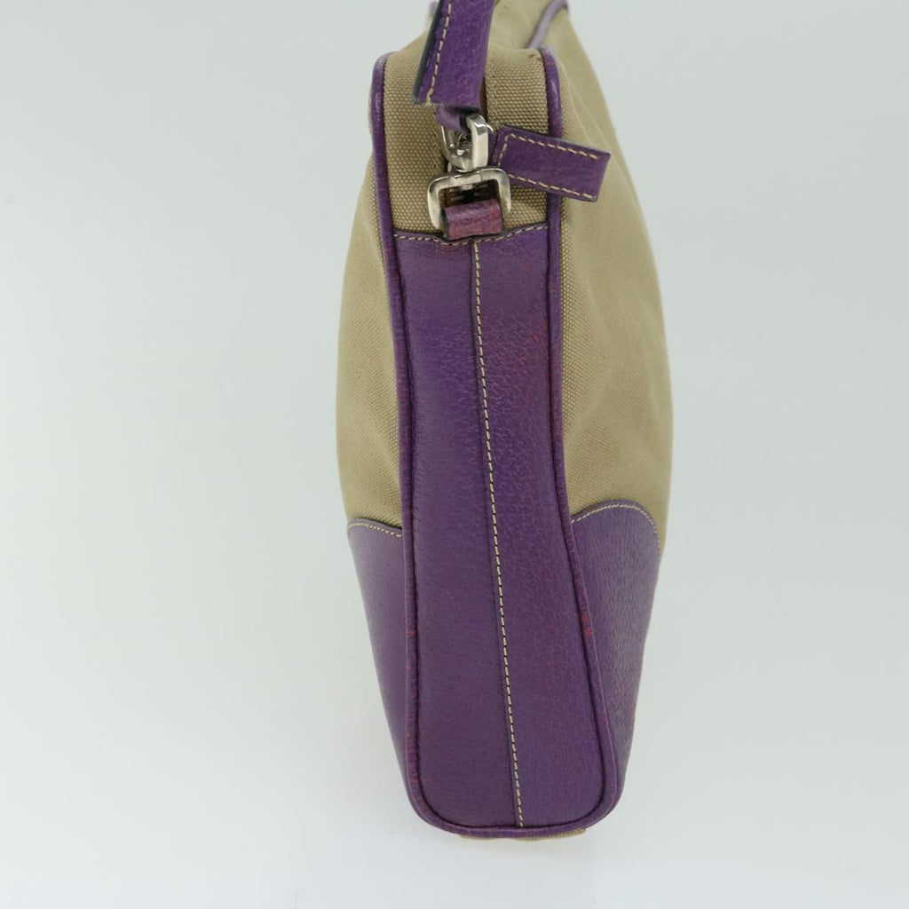 PRADA Shoulder Bag Canvas Beige Purple  66369