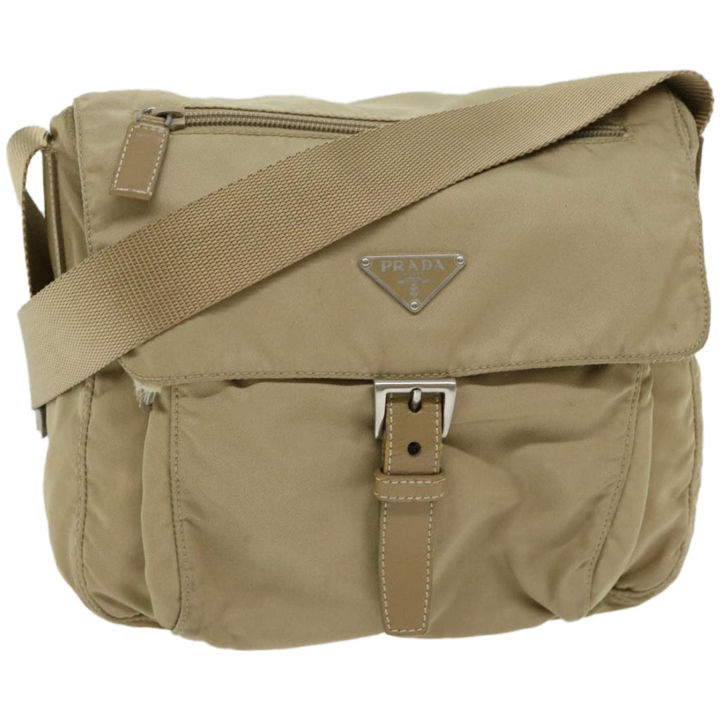 PRADA Shoulder Bag Nylon Beige  66371