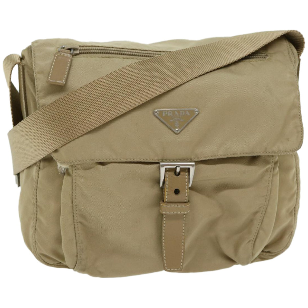 PRADA Shoulder Bag Nylon Beige  66371
