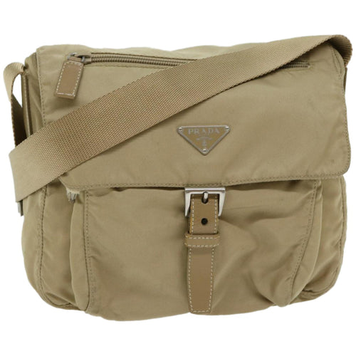 PRADA Shoulder Bag Nylon Beige  66371