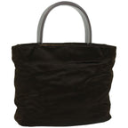 PRADA Hand Bag Satin Brown  66372