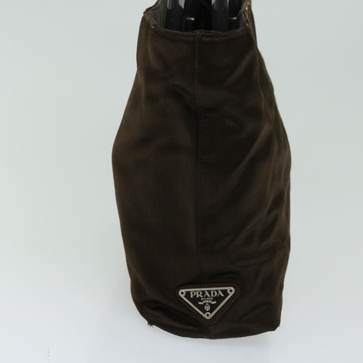 PRADA Hand Bag Satin Brown  66372