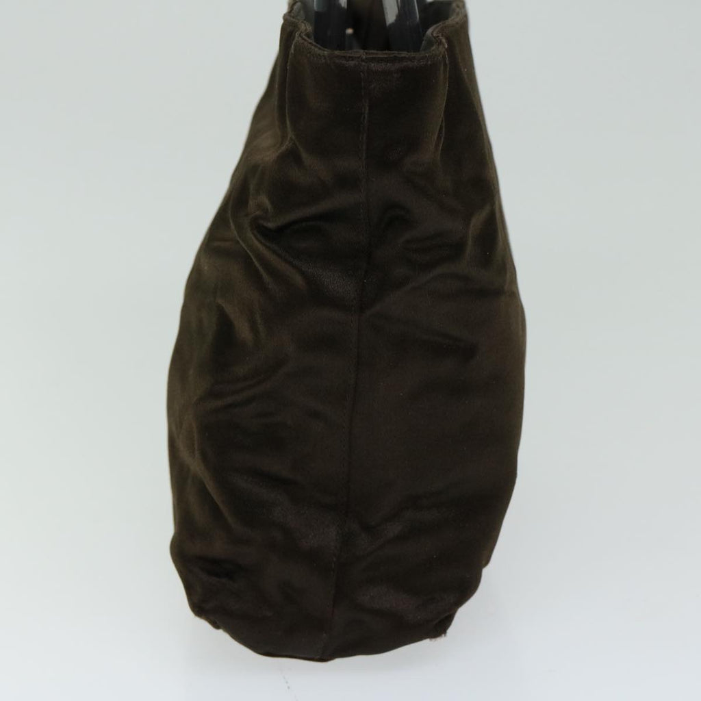 PRADA Hand Bag Satin Brown  66372