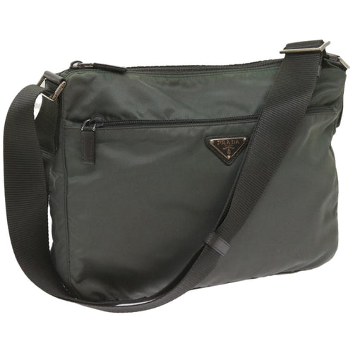 PRADA Shoulder Bag Nylon Green  66375