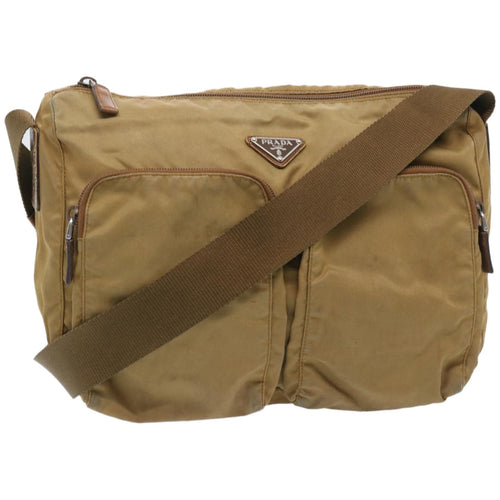 PRADA Shoulder Bag Nylon Brown  66376