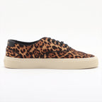 Saint Laurent  Canvas Sneakers 40 Men Brown 603496 Leopard