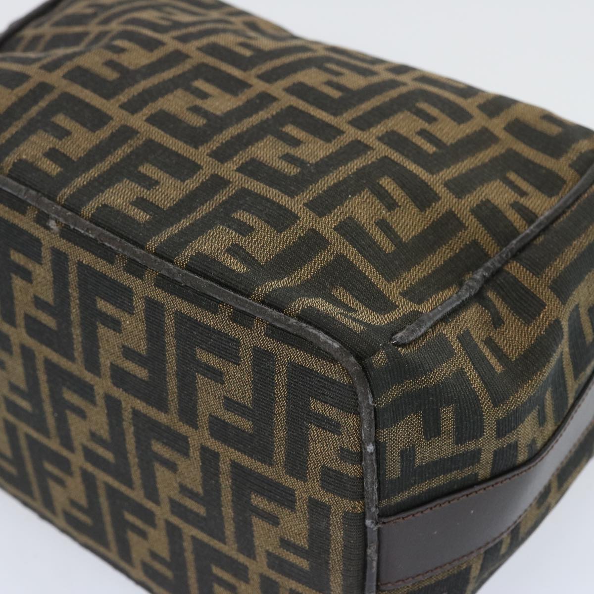 FENDI Zucca Canvas Vanity Hand Bag Black Brown66392
