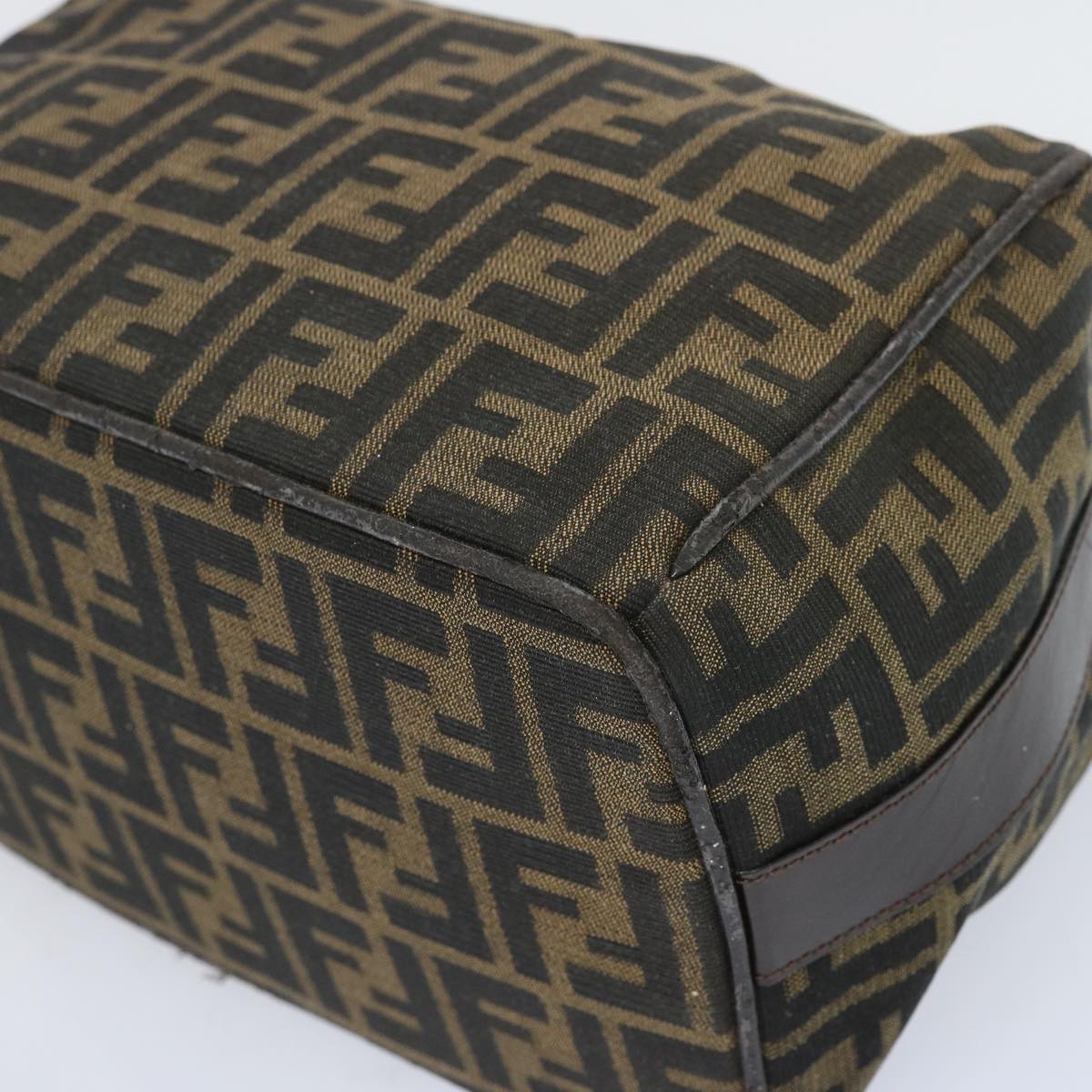FENDI Zucca Canvas Vanity Hand Bag Black Brown66392