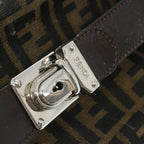 FENDI Zucca Canvas Vanity Hand Bag Black Brown66392