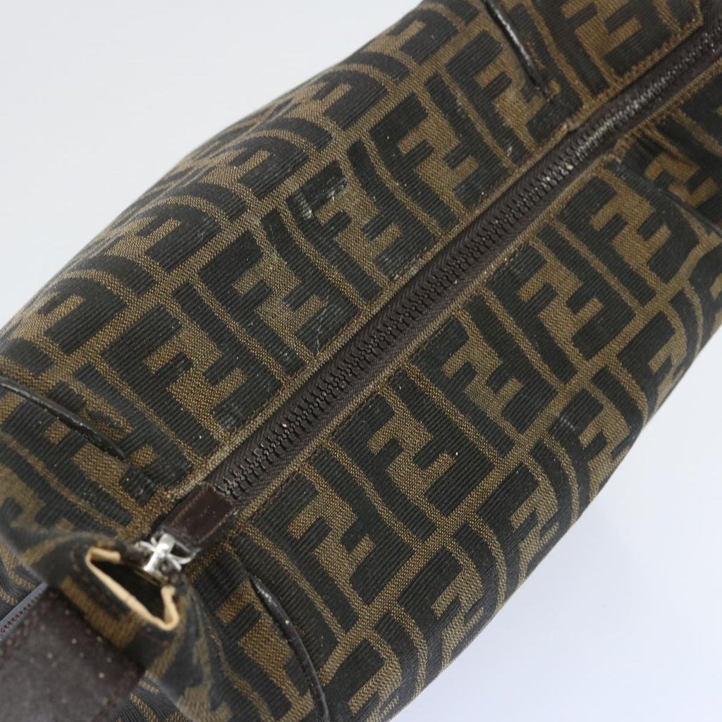 FENDI Zucca Canvas Vanity Hand Bag Black Brown66392