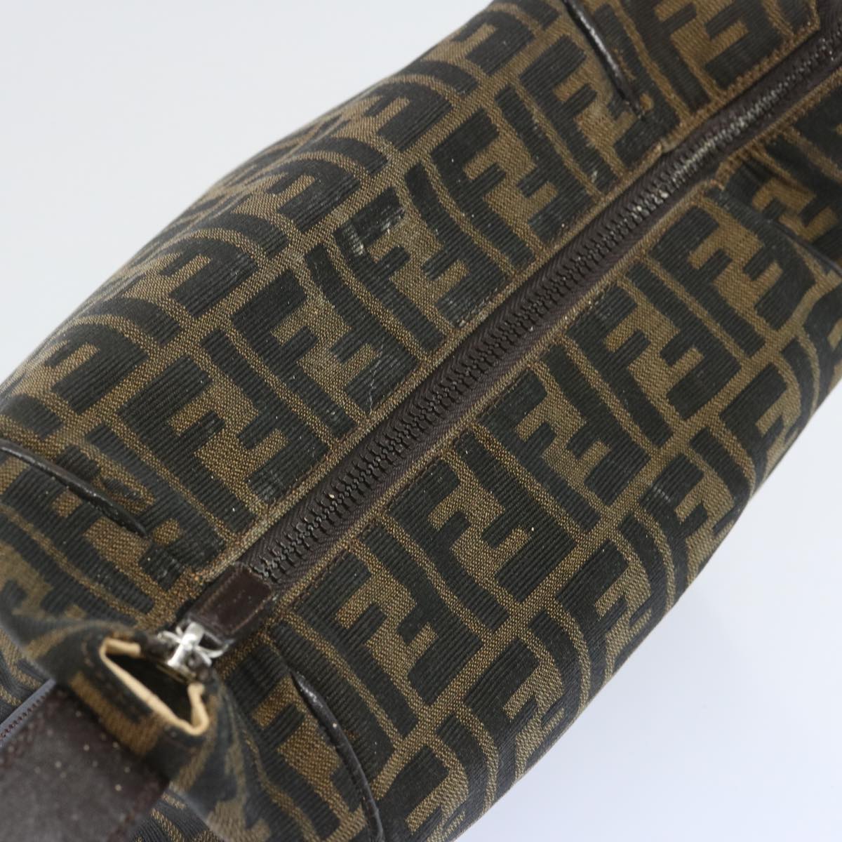 FENDI Zucca Canvas Vanity Hand Bag Black Brown66392