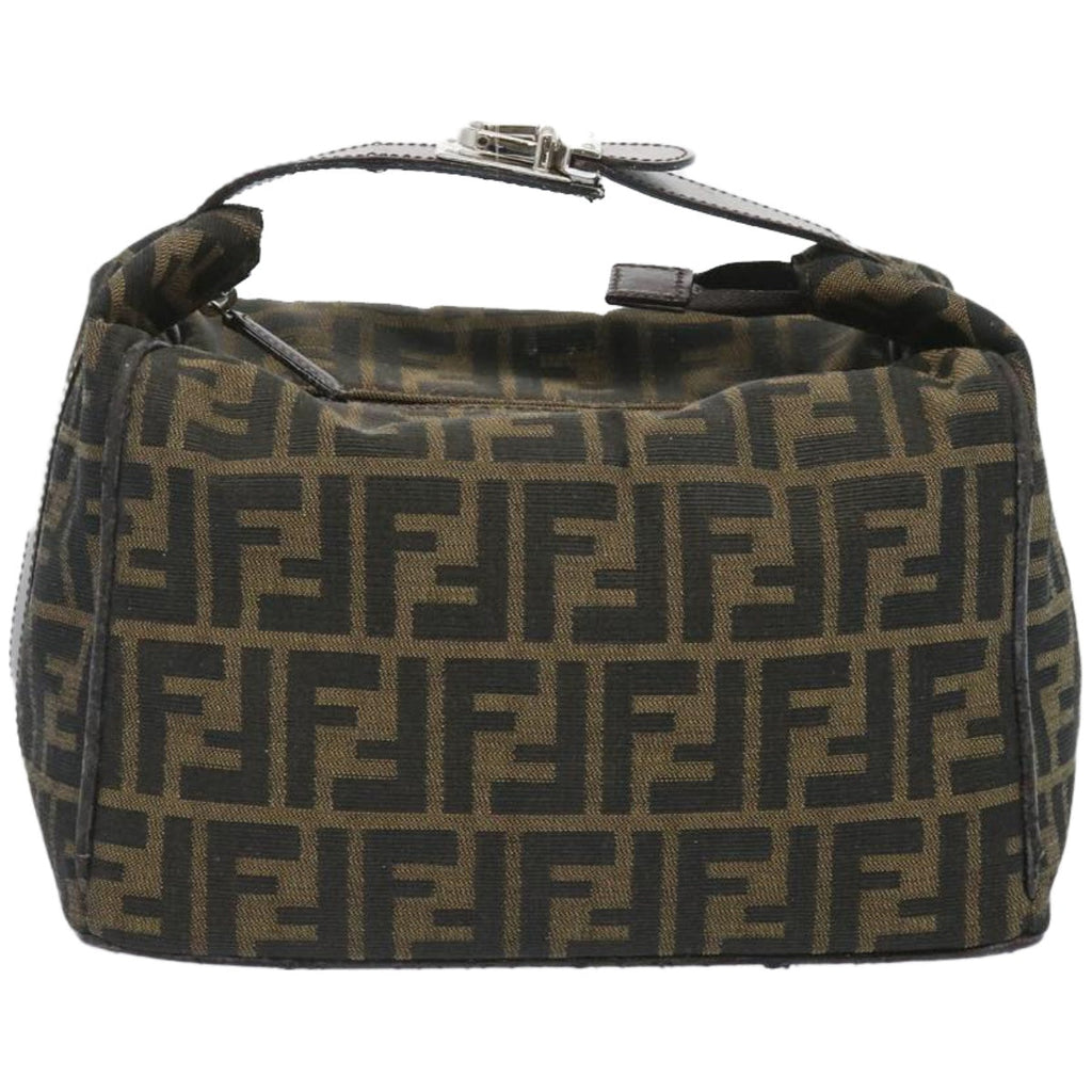 FENDI Zucca Canvas Vanity Hand Bag Black Brown66392