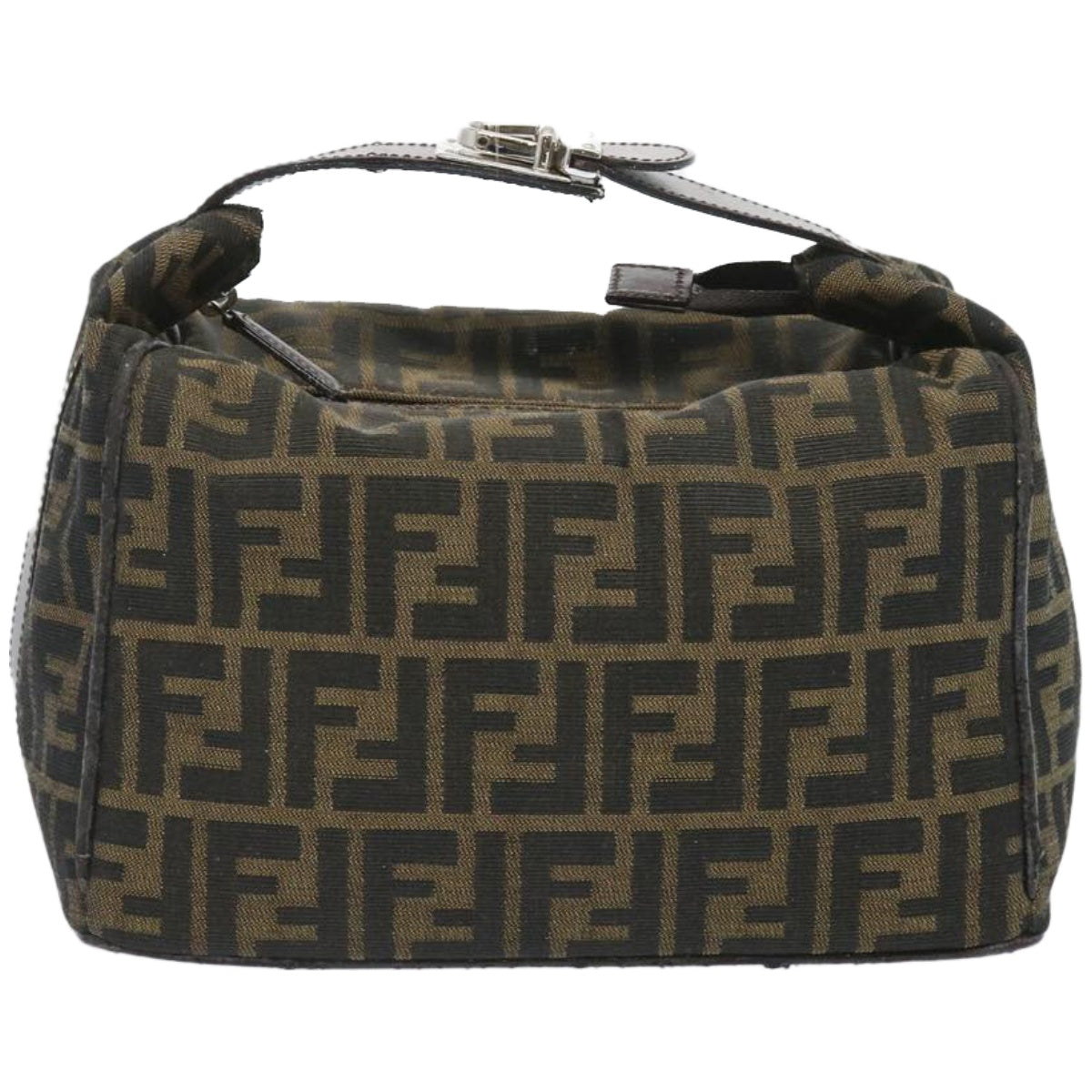 FENDI Zucca Canvas Vanity Hand Bag Black Brown66392