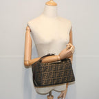 FENDI Zucca Canvas Vanity Hand Bag Black Brown66392