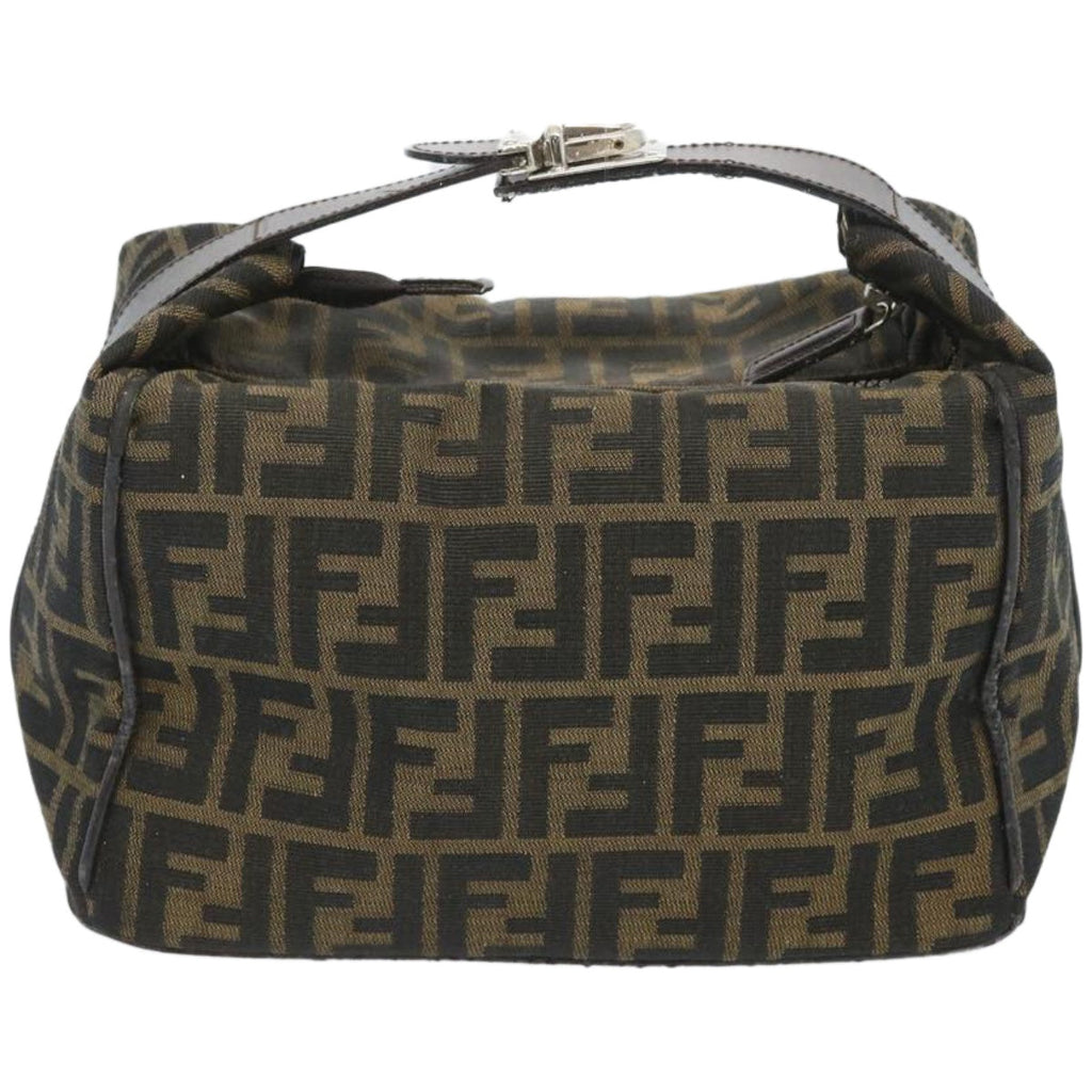 FENDI Zucca Canvas Vanity Hand Bag Black Brown66392
