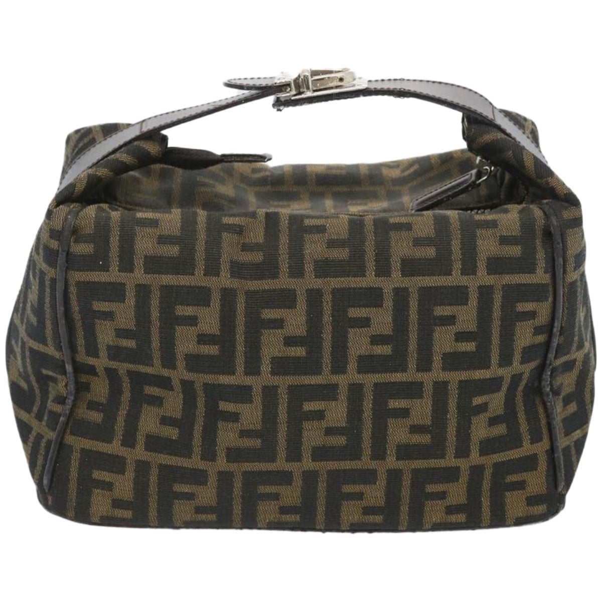 FENDI Zucca Canvas Vanity Hand Bag Black Brown66392