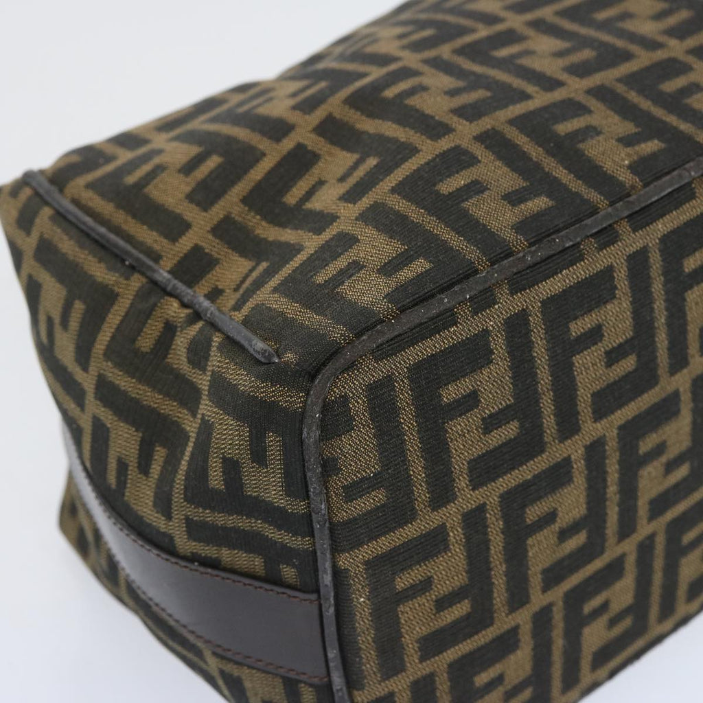 FENDI Zucca Canvas Vanity Hand Bag Black Brown66392
