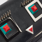 Fendi Black Leather Hypnoteyes Wallet On Chain