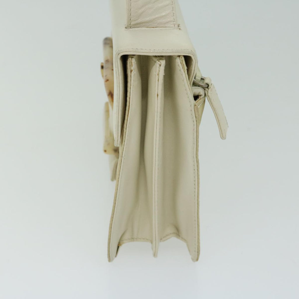 PRADA Shoulder Bag Nylon Leather White  66433