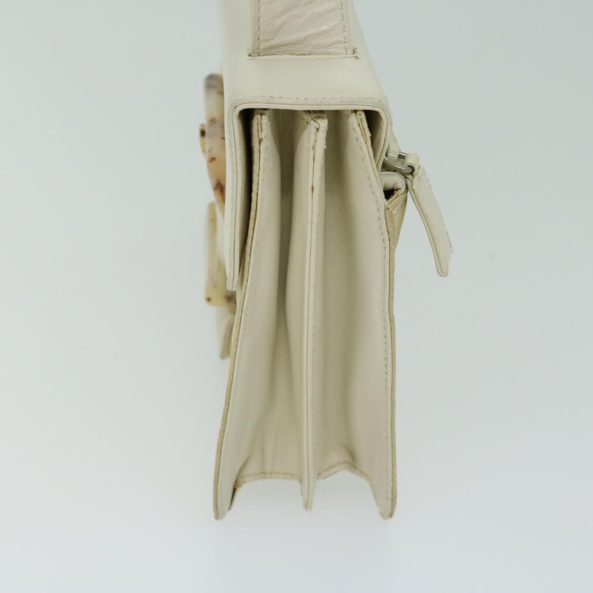PRADA Shoulder Bag Nylon Leather White  66433