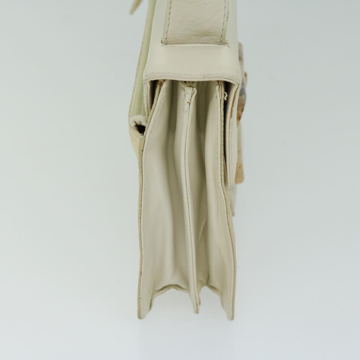 PRADA Shoulder Bag Nylon Leather White  66433