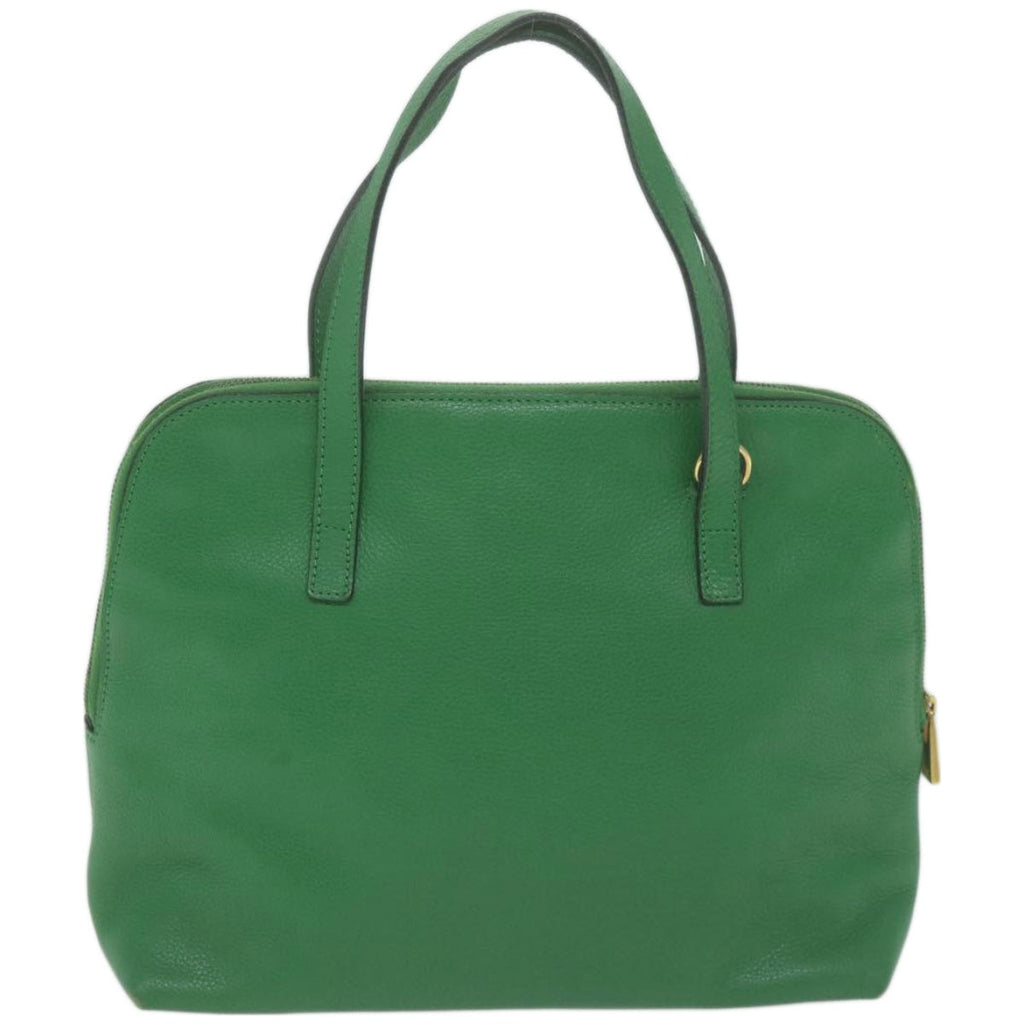 CELINE Hand Bag Leather 2way Green  66491
