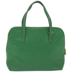 CELINE Hand Bag Leather 2way Green  66491