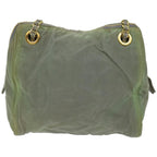 PRADA Chain Shoulder Bag Nylon Khaki  66500