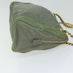 PRADA Chain Shoulder Bag Nylon Khaki  66500