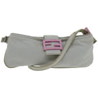 FENDI Mamma Baguette Shoulder Bag Nylon Gray66503