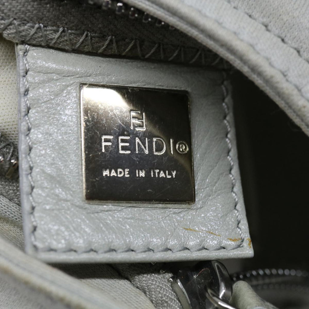 FENDI Mamma Baguette Shoulder Bag Nylon Gray66503