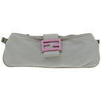FENDI Mamma Baguette Shoulder Bag Nylon Gray66503