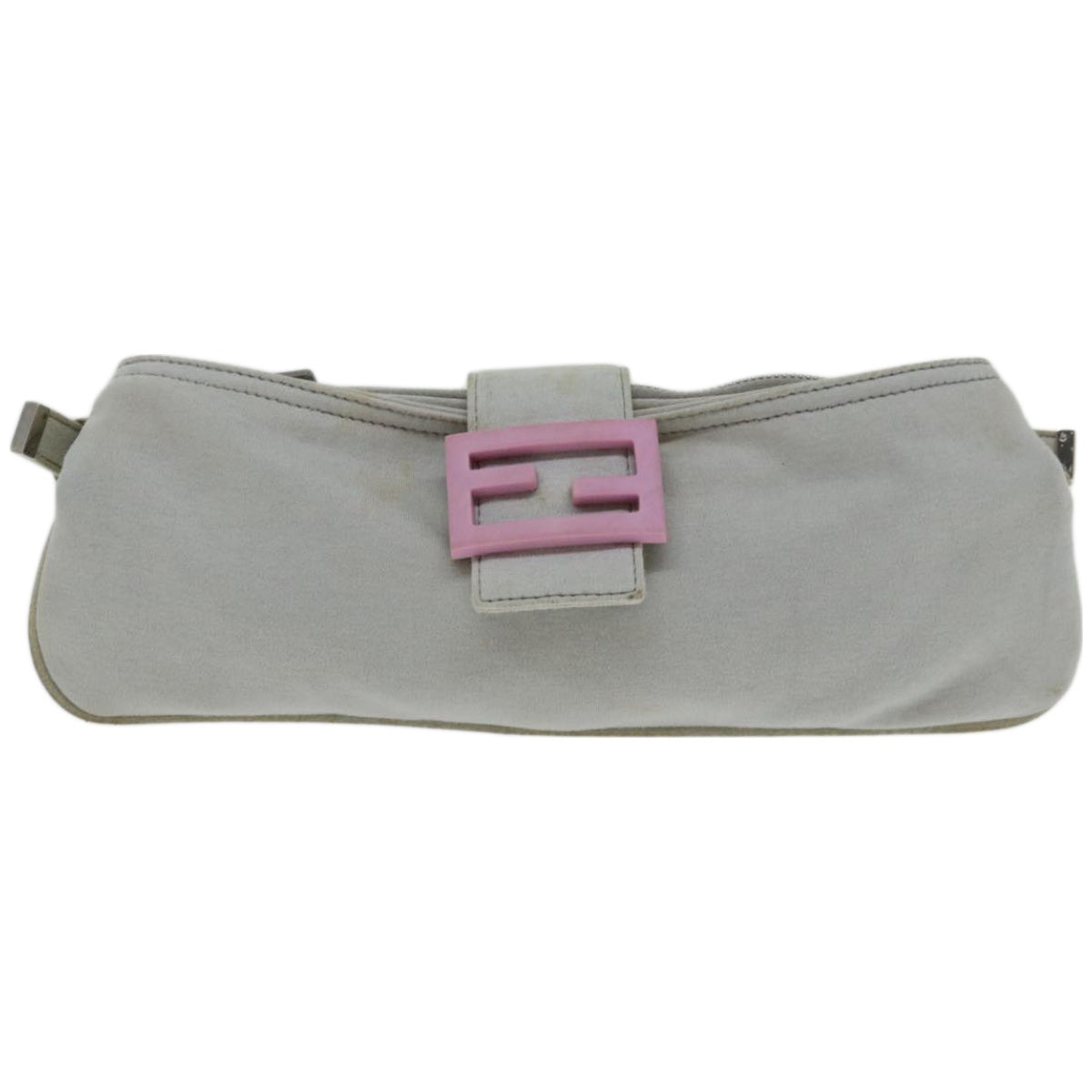 FENDI Mamma Baguette Shoulder Bag Nylon Gray66503