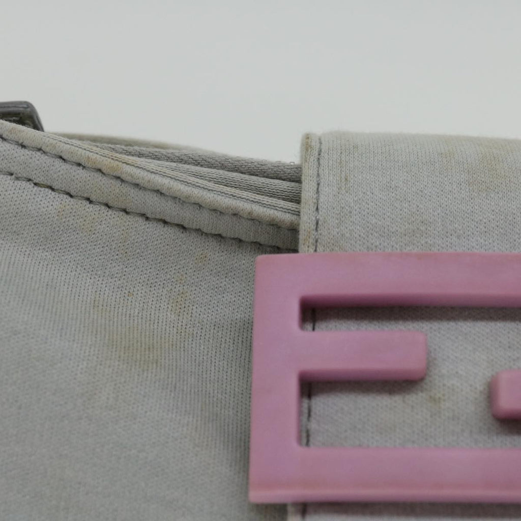 FENDI Mamma Baguette Shoulder Bag Nylon Gray66503