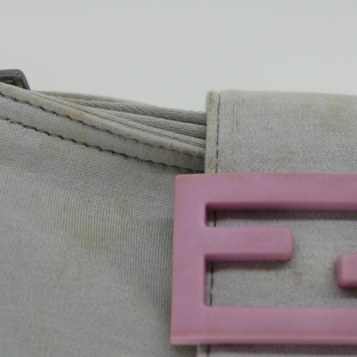 FENDI Mamma Baguette Shoulder Bag Nylon Gray66503