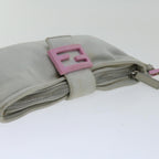 FENDI Mamma Baguette Shoulder Bag Nylon Gray66503