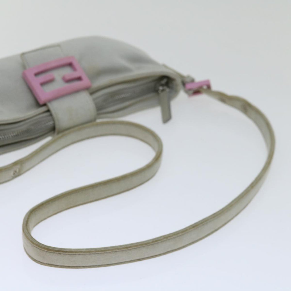 FENDI Mamma Baguette Shoulder Bag Nylon Gray66503