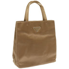 PRADA Hand Bag Satin Brown  66589