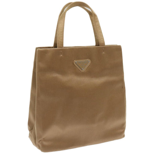 PRADA Hand Bag Satin Brown  66589