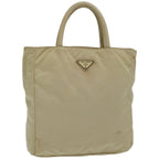 PRADA Hand Bag Nylon Cream  66593