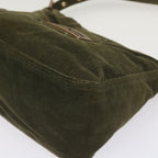 FENDI Mamma Baguette Shoulder Bag Corduroy Khaki66602
