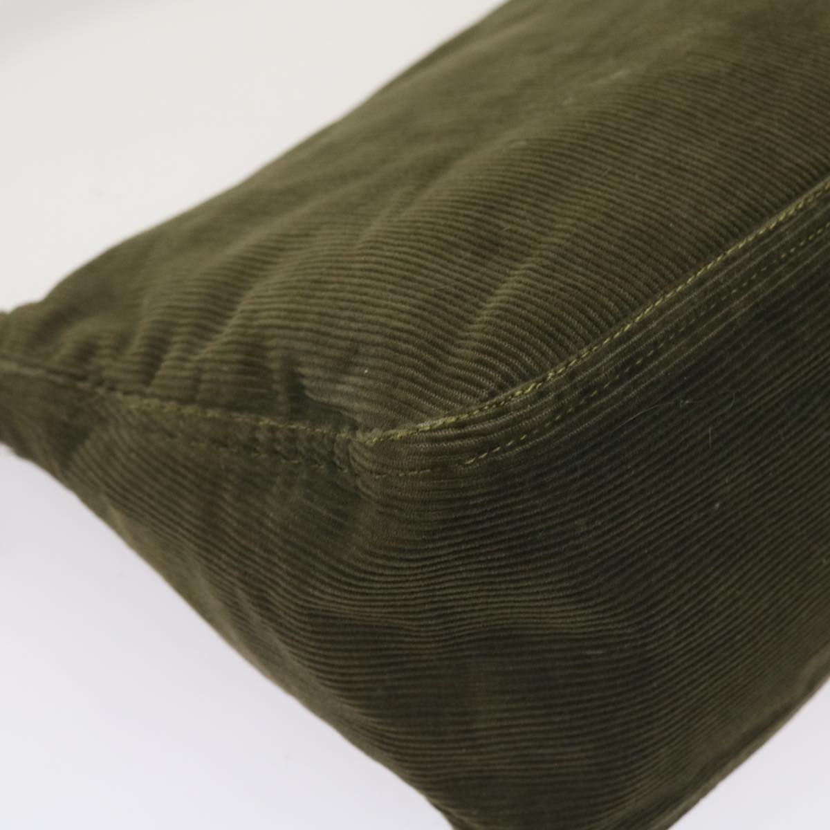 FENDI Mamma Baguette Shoulder Bag Corduroy Khaki66602