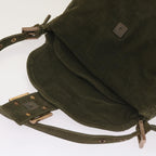 FENDI Mamma Baguette Shoulder Bag Corduroy Khaki66602