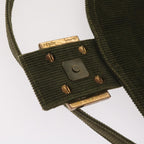 FENDI Mamma Baguette Shoulder Bag Corduroy Khaki66602