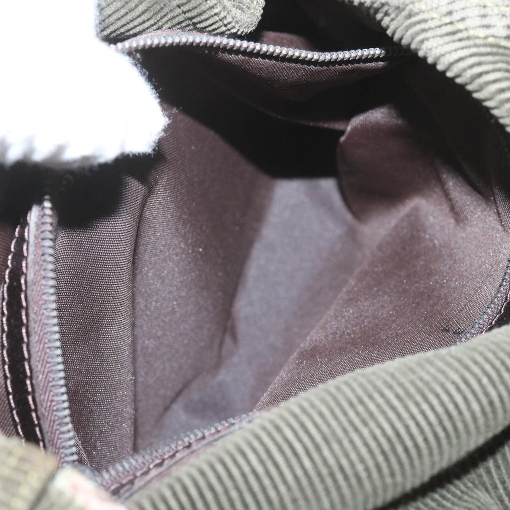 FENDI Mamma Baguette Shoulder Bag Corduroy Khaki66602