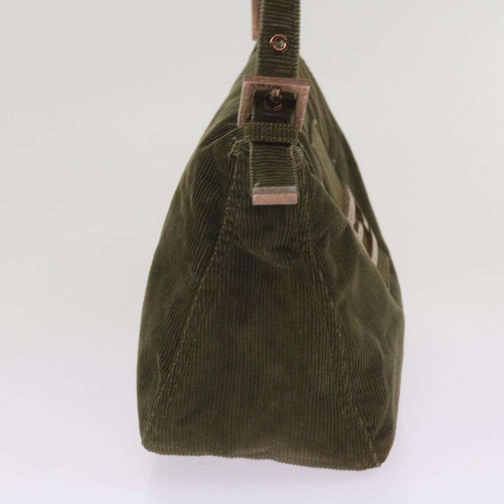 FENDI Mamma Baguette Shoulder Bag Corduroy Khaki66602