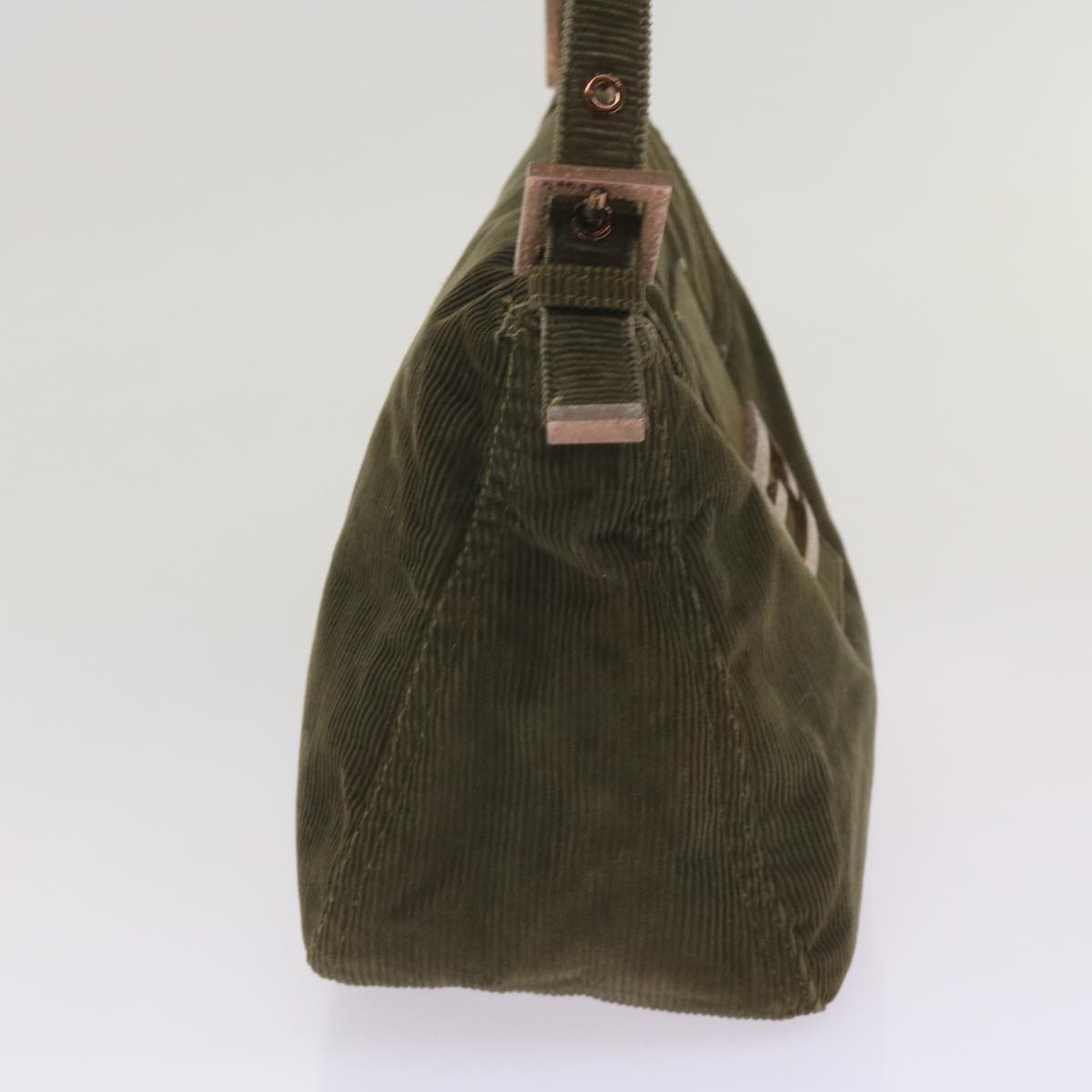 FENDI Mamma Baguette Shoulder Bag Corduroy Khaki66602