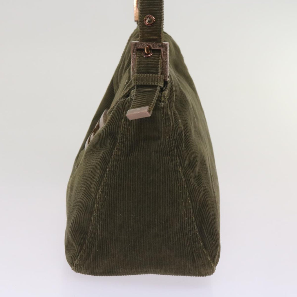 FENDI Mamma Baguette Shoulder Bag Corduroy Khaki66602