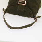 FENDI Mamma Baguette Shoulder Bag Corduroy Khaki66602