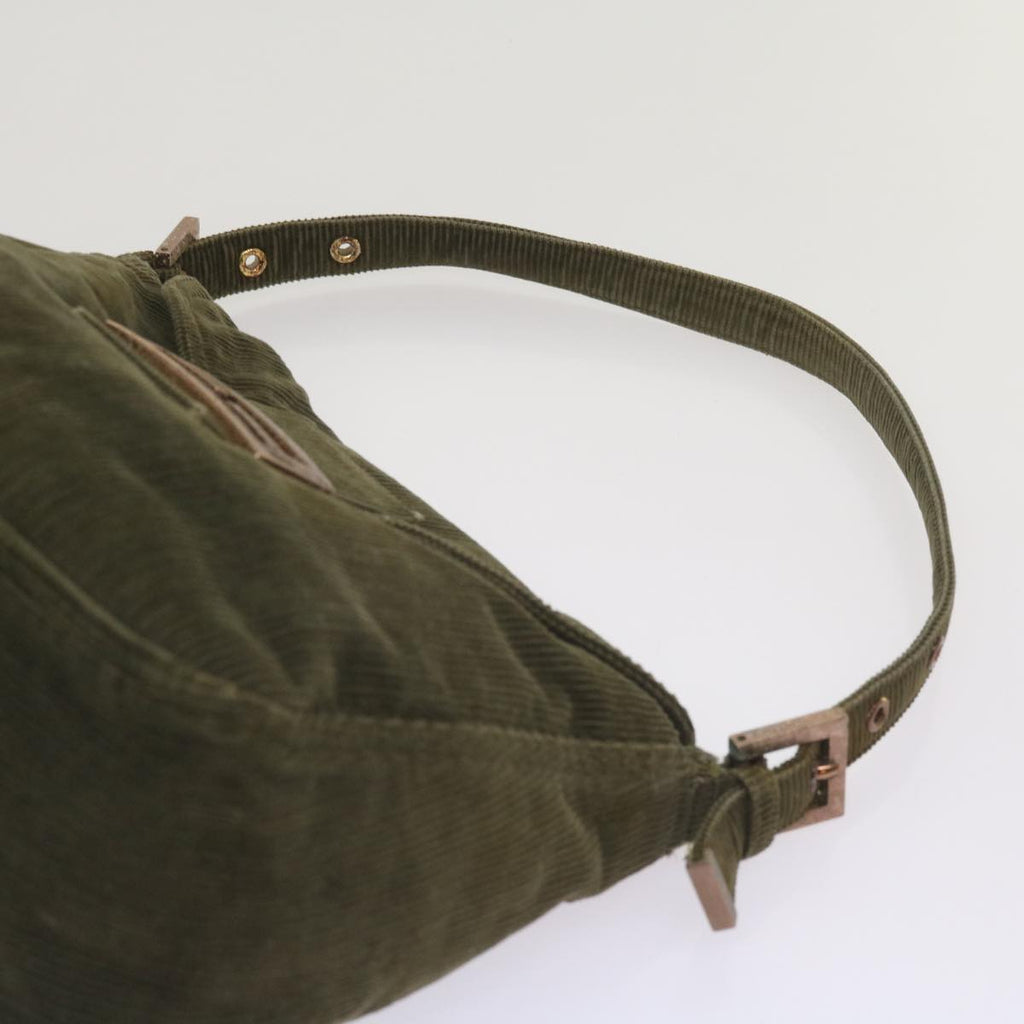 FENDI Mamma Baguette Shoulder Bag Corduroy Khaki66602